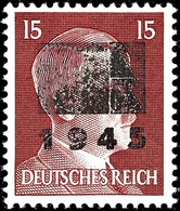 15 Pfg Hitler Mit Lokalem Aufdruck - Type IIb, Tadellos Postfrisch, Gepr. Zierer BPP, Mi. 250.-, Katalog: 9IIb ** - Sonstige & Ohne Zuordnung