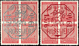 4 X 12 Pfg., Aufdruck Silber Und Braunrot, Je Postfrisch, Mi. 120,-, Katalog: 1/2 ** - Sonstige & Ohne Zuordnung