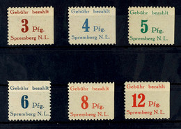 3 - 12 Pfg Freimarken, 6 Werte Komplett, Tadellos Postfrisch, Unsigniert, Ausgabetypisch Gezähnt, Mi. 160.-, Katalog: 1/ - Spremberg