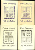 Wiederaufbau-Block Dunkelblauviolett Und Schwarz, Je Type I Und II, Postfrisch, Mi. 225,-, Katalog: Bl. 1/2 I/II ** - Other & Unclassified