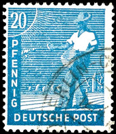 20 Pfg. Arbeiter Grünlichblau, Gest., Farbbefund Bernhöft, Mi. 300,-, Katalog: 950d O - Sonstige & Ohne Zuordnung