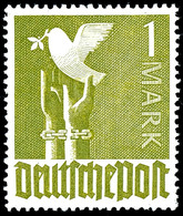 1 Mk. Taube Schwärzlichgelboliv, Postfrisch, Farbbefund Bernhöft, Mi. 250,-, Katalog: 959aa ** - Sonstige & Ohne Zuordnung