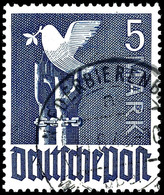 5 Mk. Taube Schwärzultramarin, Gest., Fotobefund Schlegel BPP: "echt Und Einwandfrei", Mi. 500,-, Katalog: 962c O - Sonstige & Ohne Zuordnung