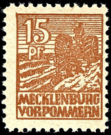 15 Pfg Abschiedsserie Auf Papier Z Mittelgelbbraun, Tadellos Postfrisch, Sehr Seltene Farbe, Gepr. Thom BPP Und Kramp BP - Sonstige & Ohne Zuordnung