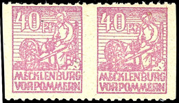 40 Pfg. Mittelviolettpurpur, Senkrecht Ungezähnt, Waagerechtes Paar, Postfrisch, Signiert Thom BPP, Mi. 300.-, Katalog:  - Other & Unclassified