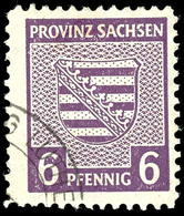 6 Pfg Wappen Rötlichgrauviolett Mit Postmeistertrennung Von Wittenberg, Tadellos Gestempelt "NAUMBURG (SAALE)", Gepr. St - Sonstige & Ohne Zuordnung