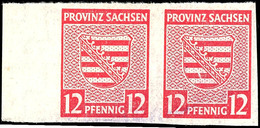 12 Pf. Rosarot Mit Plattenfehler I, Waager. Paar, Tadellos Postfrisch, Kurzbefund Ströh BPP, Mi. 300,-, Katalog: 71X I * - Sonstige & Ohne Zuordnung