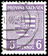 6 Pfg. Provinzwappen Rötlichgrauviolett, Gestempelt, Ein Zahn Verkürzt, Signiert Dr. Modry BPP, Mi. 250.-, Katalog: 76Yb - Sonstige & Ohne Zuordnung