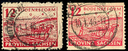 12 Pf. Bodenreform, Papier W, Vierseitig Bw. Senkrecht Gezähnt, Gest., Gepr. Ströh BPP, Katalog: 86wbA+C O - Sonstige & Ohne Zuordnung