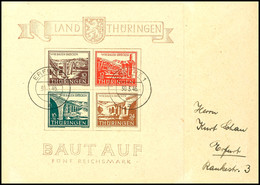 Brückenbaublock, Y-Papier, Type I, Auf Briefumschlag, Fotoattest Schulz BPP "echt Und Einwandfrei", Katalog: Bl.4ay I/I  - Sonstige & Ohne Zuordnung