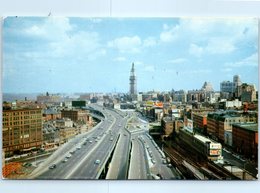 Looking Toward Custom House Tower Along The New John F. Fitzgerald Expressway.... In BOSTON , Mass - Boston