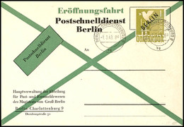 1 Mark Schwarzaufdruck, Amtlicher FDC Zur Eröffnung Des Postschnelldienstes, Tadellose Erhaltung, Mi. 750.-, Katalog: 17 - Sonstige & Ohne Zuordnung