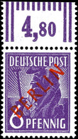 6 Pfg Rotaufdruck Mit Walzendruck-Oberrand, Tadellos Postfrisch, Unsigniert, Neuer Fotobefund H.-D. Schlegel BPP (2018)  - Altri & Non Classificati