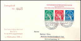 Währungsgeschädigten-Block Mit Ersttagssonderstempel "BERLIN 17.12.49" Auf Nummeriertem Und Adressiertem FDC Der Solidar - Other & Unclassified