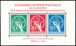 Währungsgeschädigten - Block,  10 U. 30 Pfg. Mit Plattenfehler, Postfrisch, Fotoattest Lippschütz BPP, Mi. 2.500.-, Kata - Andere & Zonder Classificatie