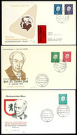 7 Pfg Bis 70 Pfg Heuss Auf Drei Blanko-FDC-Umschlägen Mit Ersttagsstempeln, Tadellos, Mi. 138.-, Katalog: 182/86FDC BF - Sonstige & Ohne Zuordnung