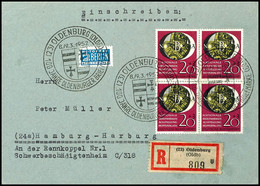 20 + 3 Pfg Nationale Briefmarkenausstellung Wuppertal, 4er-Block Auf Portogerechtem Doppelt Schweren R-Brief Mit Sonders - Sonstige & Ohne Zuordnung