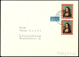 5 Pfg Da Vinci, Senkrechtes Paar Auf Portogerechtem Orts-FDC Von "(17a) PFORZHEIM 15.4.42", Tadellose Erhaltung, Dekorat - Sonstige & Ohne Zuordnung