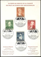 4 - 30 Pfg Helfer Der Menschheit, 4 Werte Komplett, Auf Sonderblatt Mit Ersttags-Stempel "(13b) MÜNCHEN / Ausstellung Da - Sonstige & Ohne Zuordnung