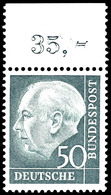 2 Pfg - 3 DM Heuss I Mit Oberrändern, 20 Werte Komplett, Tadellos Postfrisch, Unsigniert, Kabinett, Mi. Ca. 640.-, Katal - Sonstige & Ohne Zuordnung