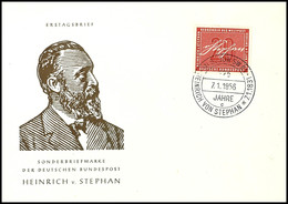 20 Pfg 125. Geburtstag Von Heinrich Von Stephan Auf Schmuck-FDC Mit Ersttagssonderstempel "BERLIN SW 61  7.1.1956", Tade - Sonstige & Ohne Zuordnung