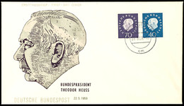40 Pfg Und 70 Pfg. Heuss Auf Illustriertem FDC, Mi. 190.-, Katalog: 305/06FDC BF - Sonstige & Ohne Zuordnung