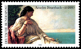 50 Pfg. Anselm Feuerbach Farbe Dunkelsmaragdgrün (Wertangabe) Fehlend, Postfrisch, Doppelt Signiert Und Fotoattest Schle - Sonstige & Ohne Zuordnung