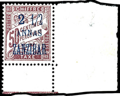 Porto, 2½ Statt 5 A., Fehldruck Auf 50 C. Lila, Postfrische Bogenecke, Mi. 2.500,-, Katalog: 5I ** - Sonstige & Ohne Zuordnung