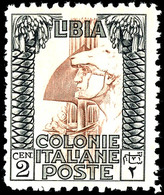 1924, 2 C. Antiken Schwarz/braun, Gezähnt 11, Postfrisch, Unsigniert, Ausgabetypisch Gezähnt, Tadellos, Schönes Stück Mi - Libya