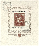 1934, Blockausgabe "Ausstellungsblock Vaduz", Tadellos Gestempelt Mit Ausstellungsstempel Vom 11.X.1934, Originalformat, - Liechtenstein