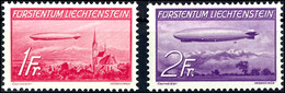 1936, 1 Und 2 Fr. Zeppelin, Beide Werte Komplett, Tadellos Postfrisch, Unsigniert, Mi. 260.-, Katalog: 149/50 ** - Liechtenstein