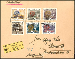 1931, 10 + 10 G - 1 S. + 1 S. Rotary-Kongress, 6 Werte Komplett Auf R-Satzbrief Von "GRAZ 7 23.VI.31" Nach Chemnitz / Dt - Other & Unclassified