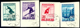 1936, FIS Kpl. Einzeln Auf Briefstücken Mit Wiener Tages-Rundstempeln, Tadellos, Mi. 350,--, Katalog: 623/26 O - Autres & Non Classés