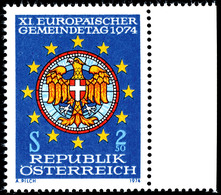 1974, Unverausgabte 2,50 S. Europäischer Gemeindetag, Postfrisch Vom Rechten Bogenrand, Fotobefund Babor VÖB, Mi. 750.-, - Sonstige & Ohne Zuordnung