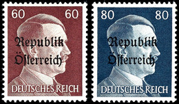 MONDSEE, 1945, 1-60 Pfg. Hitler Mit Maschinenaufdruck, Postfrisch Komplett, Signiert Und Befund Sturzeis VÖB, Dazu 80 Pf - Andere & Zonder Classificatie