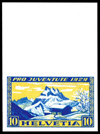 1929, 10C. Pro Juventute, Ungezähntes Essay Vom Oberrand, Ungebraucht Ohne Gummi, Wie Verausgabt, Attestkopie Rellstab S - Sonstige & Ohne Zuordnung