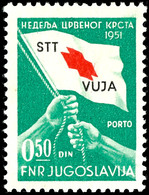 ZWANGSZUSCHLAGSPORTOMARKEN: 1951, 0,50 Din. Mit Aufdruck, Tadellos Postfrisch, Auflage Nur 11.779 Stück, Gepr. Dujmic Mi - Autres & Non Classés