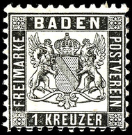 1 Kreuzer Schwarz, Tadellos Postfrisch, Kabinett, Katalog: 17a ** - Autres & Non Classés