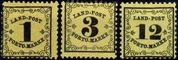 1 Kr. Bis 12 Kr. Portomarken Auf X-Papier, Tadellos Postfrischer Satz Mit 3 Werten, Mi. 107.-, Katalog: 1/3x ** - Altri & Non Classificati