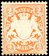 2 Mark Lebhaftrötlichorange, Tadellos Postfrisches Kabinettstück, Unsigniert., Katalog: 44a ** - Sonstige & Ohne Zuordnung