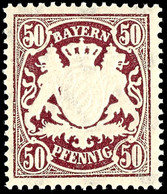 50 Pfg Lilabraun, Papier X, Tadellos Postfrisches Kabinettstück, Gepr. Helbig BPP, Katalog: 63x ** - Sonstige & Ohne Zuordnung