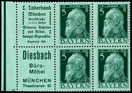 Toderbank München + Diesbach Büromöbel + 5 Pfg Luitpold, Heftchenblattrand Ndgz, Tadellos Ungebraucht, Mi. 380.-, Katalo - Other & Unclassified