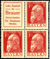 Lehr-Anstalt Für Brauer + 10 Pfg Luitpold, Senkrechter Zusammendruck, Tadellos Postfrisch, Mi. 500.-, Katalog: S5.12 ** - Altri & Non Classificati