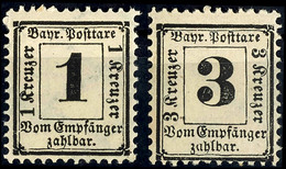 1 Kreuzer Und 3 Kreuzer Schwarz Auf Weiß, Wz. X, Postfrischer Satz, Unsigniert., Katalog: 2/3X ** - Other & Unclassified