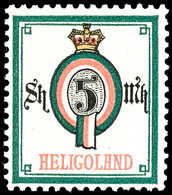 5 Mark Mehrfarbig, Tadellos Postfrisches Kabinettstück, In Dieser Erhaltung Selten, Gepr. Lemberger BPP, Mi. 400.-, Kata - Helgoland