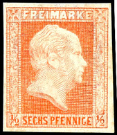 6 Pfg Rotorange, Wz. 1, Farbfrisch, Allseits Vollrandig, Tadellos Postfrisch, Gepr. Brettl BPP Und Fotoattest Flemming B - Autres & Non Classés