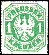 1 Kreuzer Grün, Tadellos Durchstochenes Und Farbfrisches Kabinettstück, Postfrisch, Unsigniert., Katalog: 22 ** - Sonstige & Ohne Zuordnung