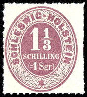 1 1/3 Schilling Lebhaftviolettbraun, Tadellos Postfrisches Kabinettstück, Unsigniert., Katalog: 10 ** - Schleswig-Holstein