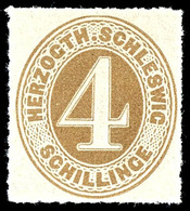 4 Schilling Ockerbraun, Tadellos Postfrisches Kabinettstück, Unsigniert., Katalog: 17 ** - Schleswig-Holstein