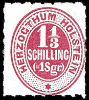 1 1/3 Schilling Lebhaftrotkarmin, Tadellos Postfrisches Kabinettstück, Unsigniert., Katalog: 23 ** - Schleswig-Holstein